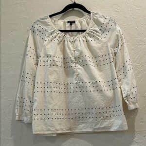 Cream Polka Dot Women's Top